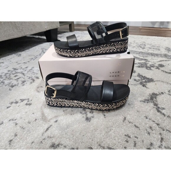 LC Lauren Conrad Shoes - NEW Womens Lauren Conrad Paruka Slide Slingback Sandals Onyx Size 7.5